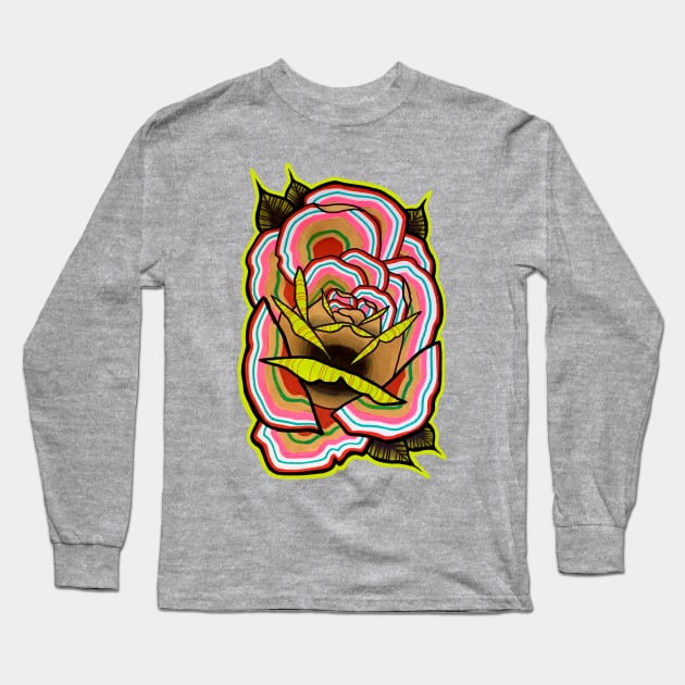 Technicolor Rose Long Sleeve T-Shirt by TimPangburn